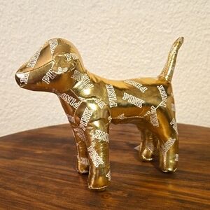 PINK Victoria's Secret Gold PLUSH Dog Collectors Excellent condition!